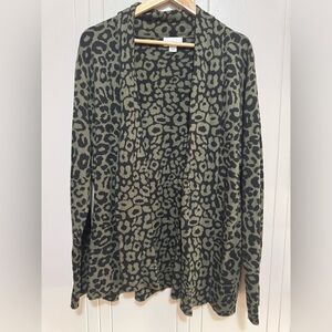 Leopard cardigan green/black